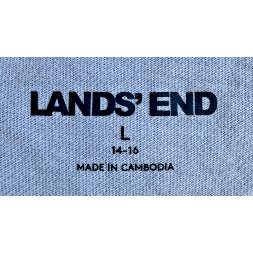 Lands End Beach Swim Coverup Size Large Blue Purple Ombre Dip Dye Cotton